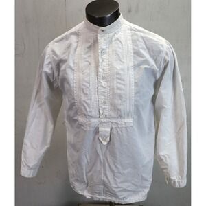 Vintage Wah Maker Shirt Mens M Cotton Formal White Granddad Frontier Western
